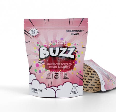 BUZZ Rosin Gummies Strawberry Swirl 100mg