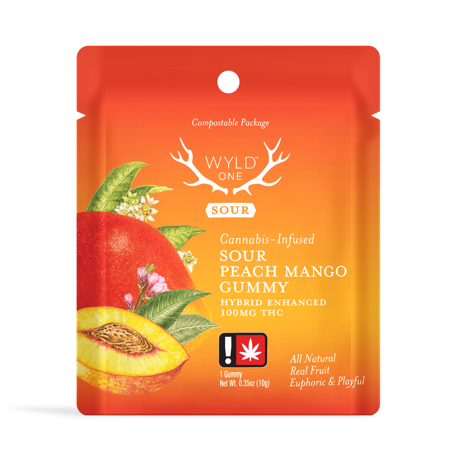 Wyld One | Sour Peach Mango Hybrid Enhanced Gummy | 100mg