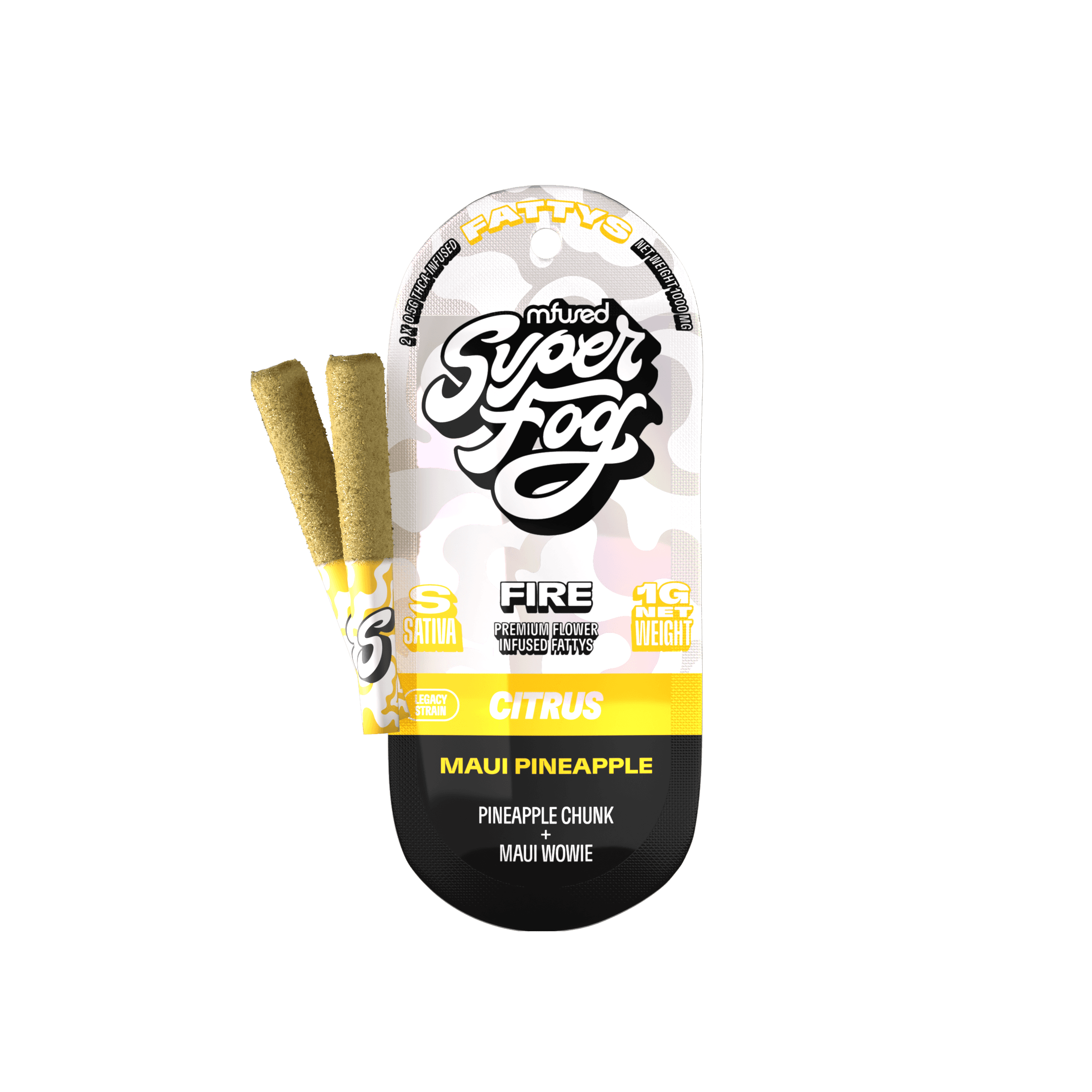 Mfused Super Fog - Fire Fattys - Infused Preroll 2pk - Maui Pineapple (S) (1.0g)