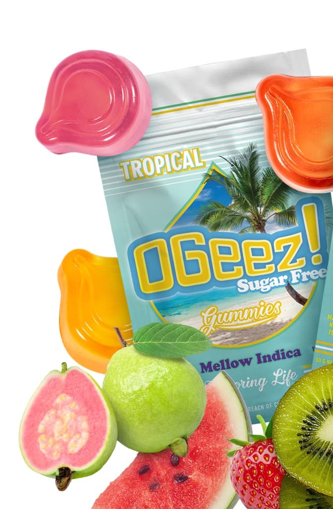 OGeez! - Gummies - Sugar Free Tropical - Mellow Indica (I) (100mg)