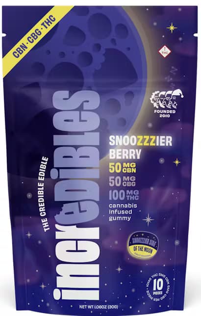 Incredibles Snoozzzierberry 2:1:1 THC:CBN:CBG Gummies 10mg 10pk