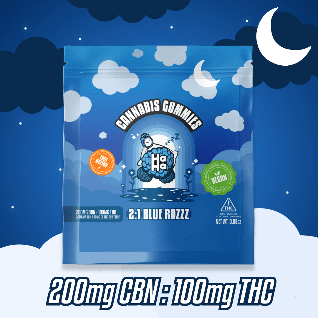 HaHa | Blue Razzz 2:1 CBN/THC Gummies 100mg