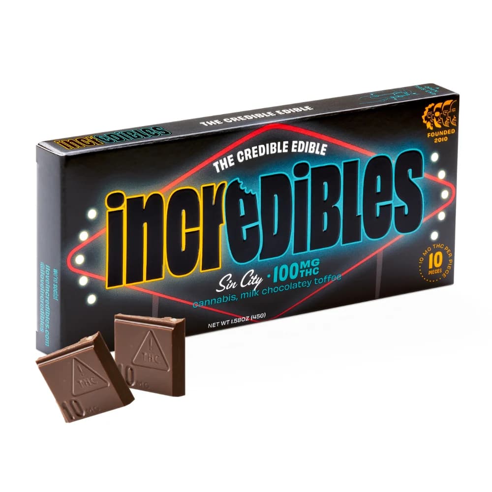 Incredibles Sin City Toffee 100mg Chocolate Bar