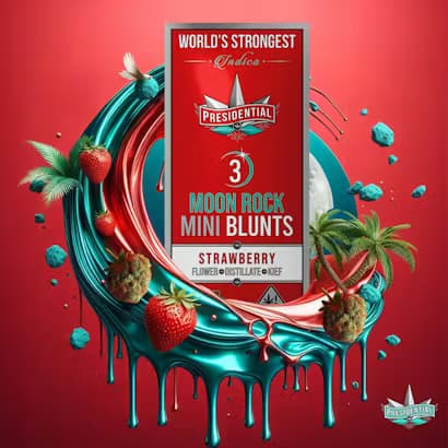 Presidential Strawberry .6g Moon Rock Mini Blunt 3pk