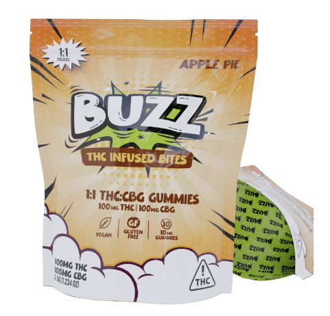 BUZZ | Apple Pie 1:1 THC:CBG Gummies 100mg