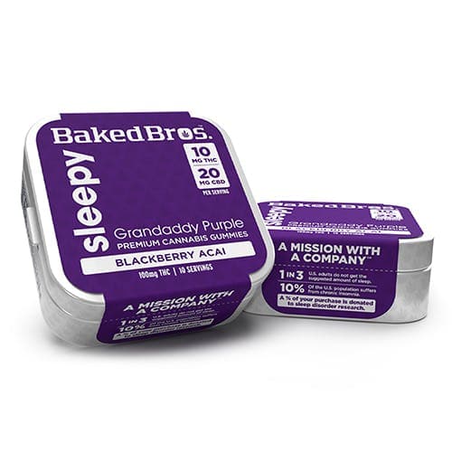 Baked Bros - Gummies 2:1 - Sleepy Blackberry Acai (I) (200mg CBD/100mg THC)