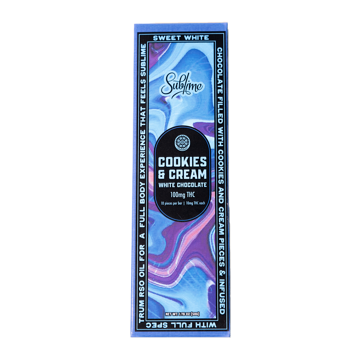 Cookies and Cream RSO Chocolate Bar 10pc