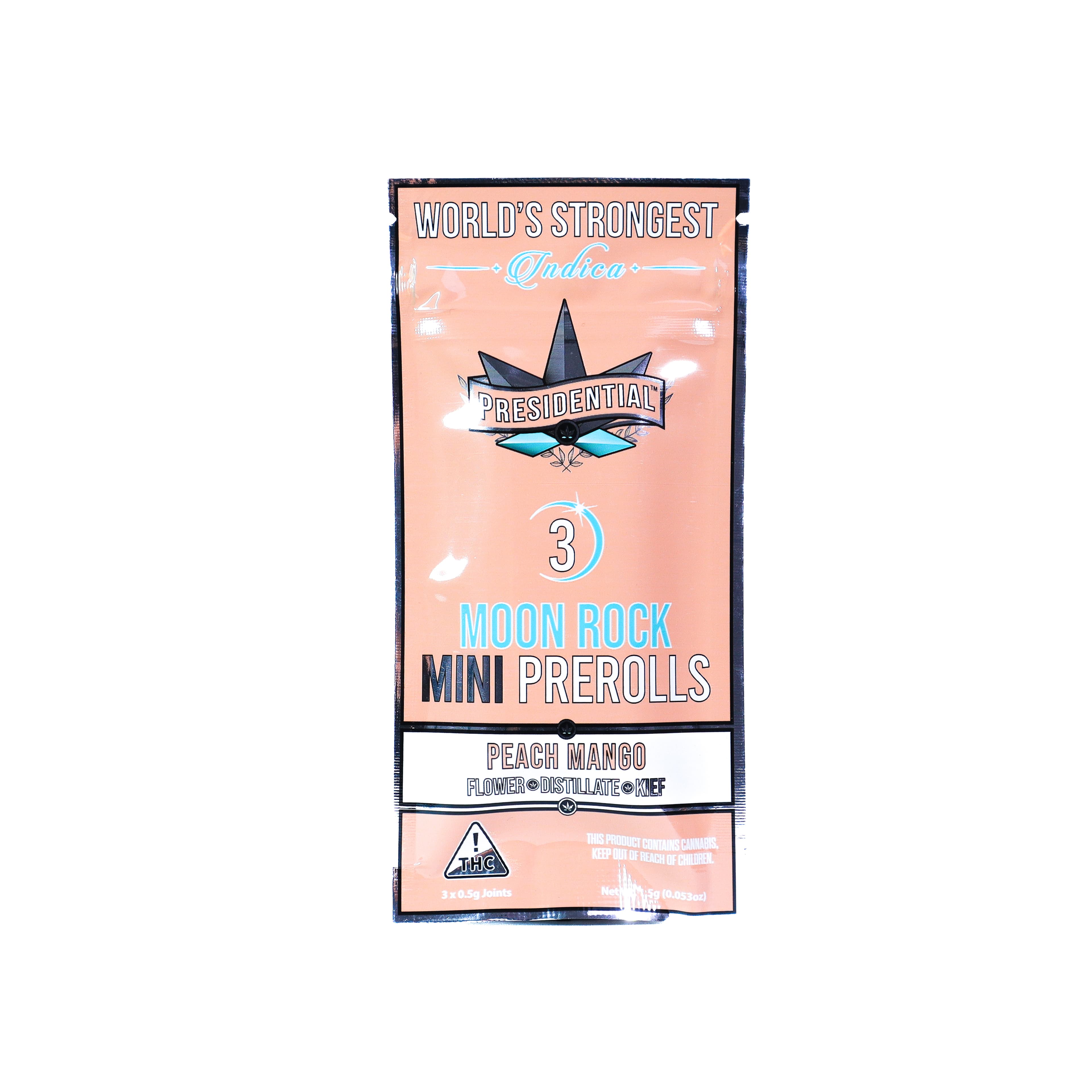 Presidential | Peach Mango Moon Rock Mini 3pk Blunts 1.8g