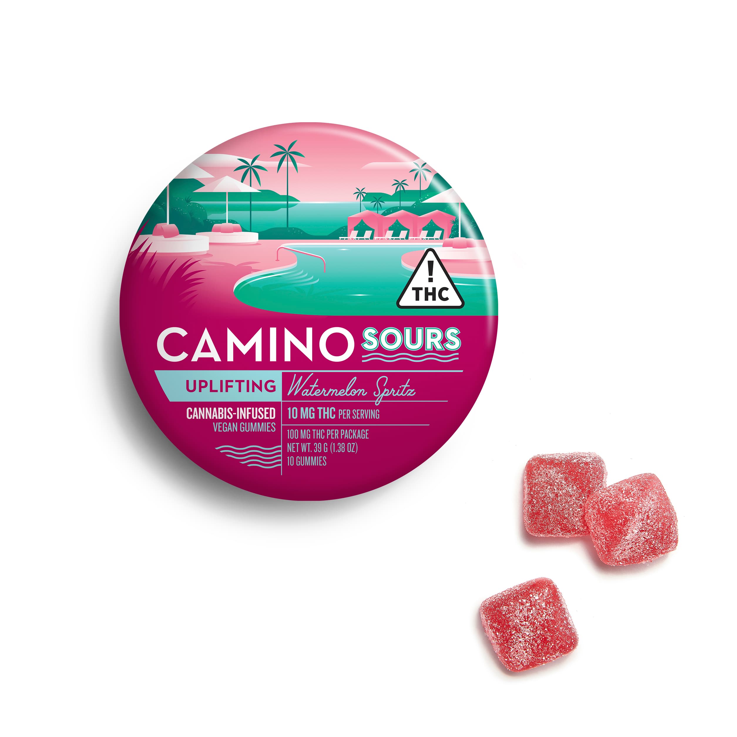 Kiva Camino | Watermelon Spritz Sour Gummies 100mg