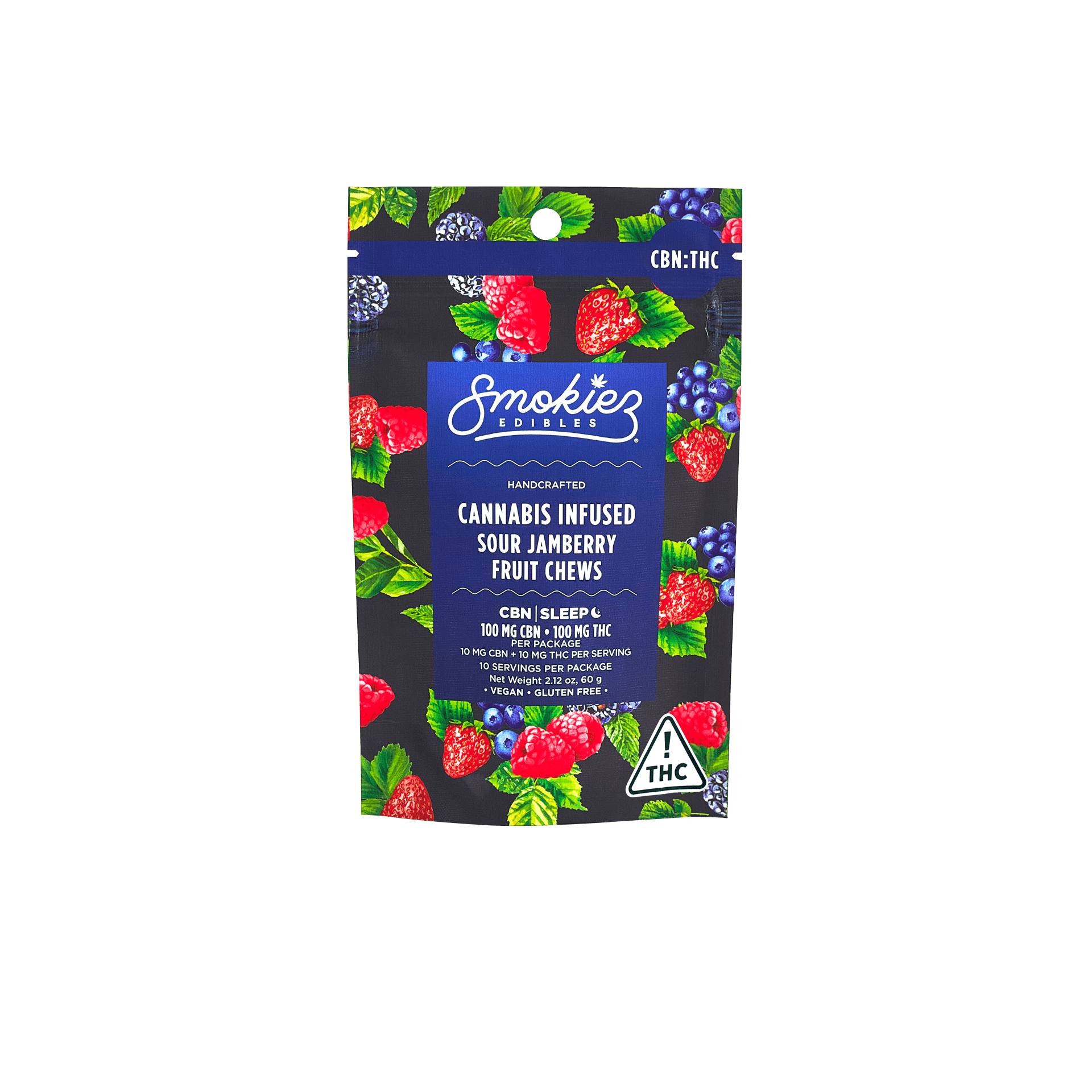 Smokiez Sour Jamberry (I) 1:1 CBN:THC Fruit Chews 10pk 10mg