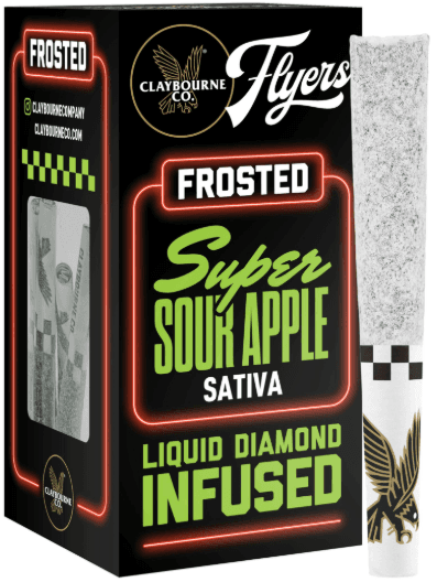 Claybourne Co. Flyers Frosted Super Sour Apple .5g Infused Preroll 3pk