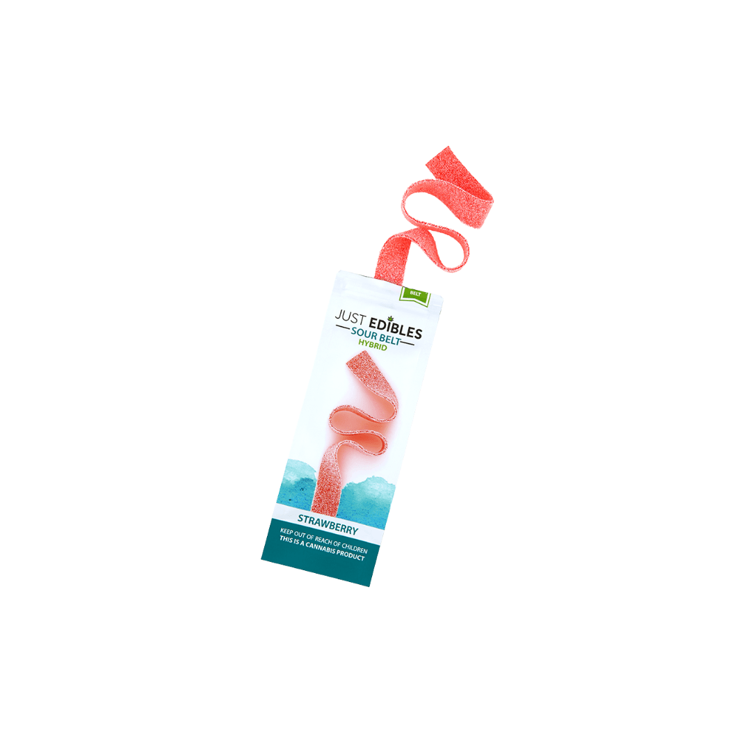 Just Edibles Strawberry Long Sour Belt 100mg