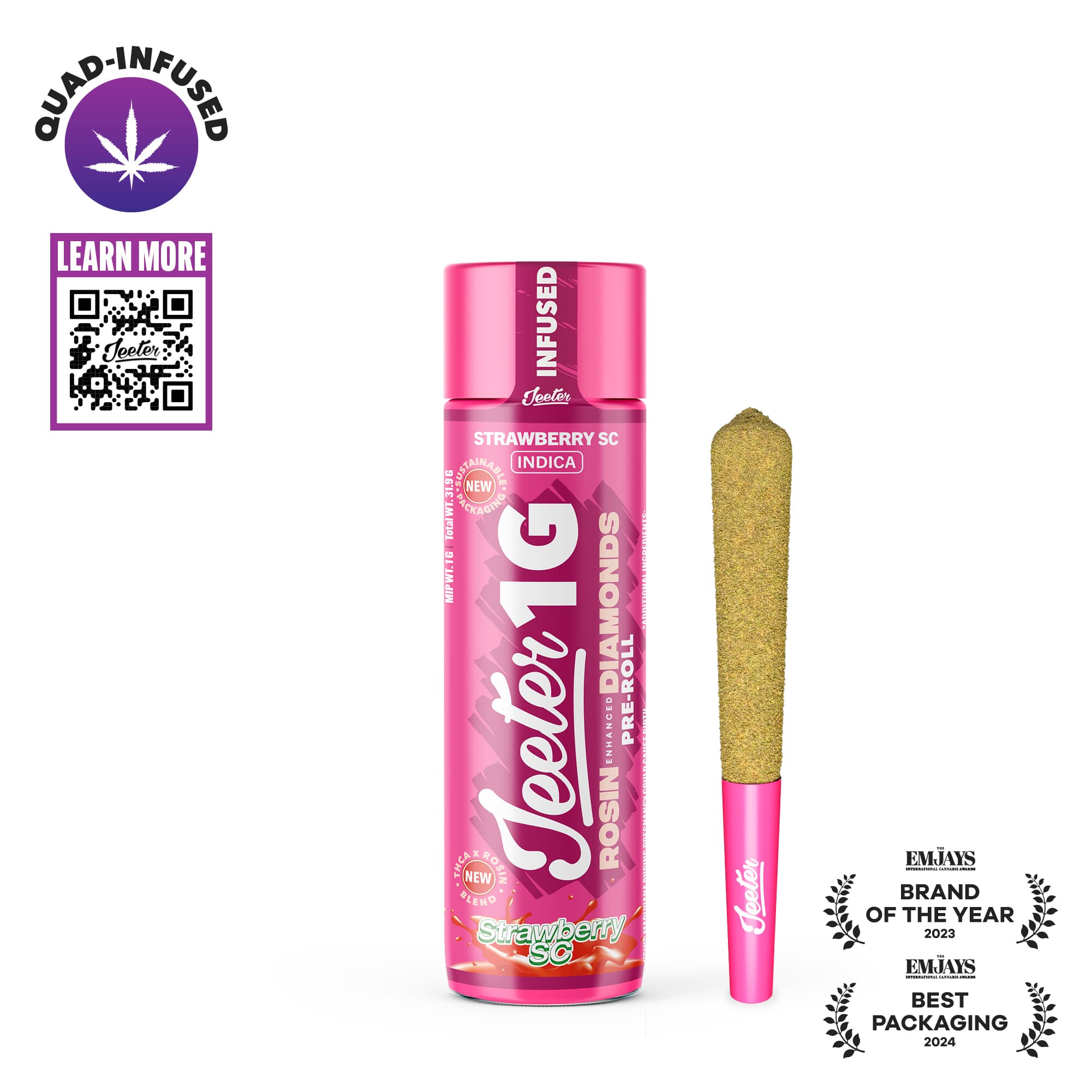 Jeeter - Quad Infused Preroll - Strawberry SC (I) (1.0g)