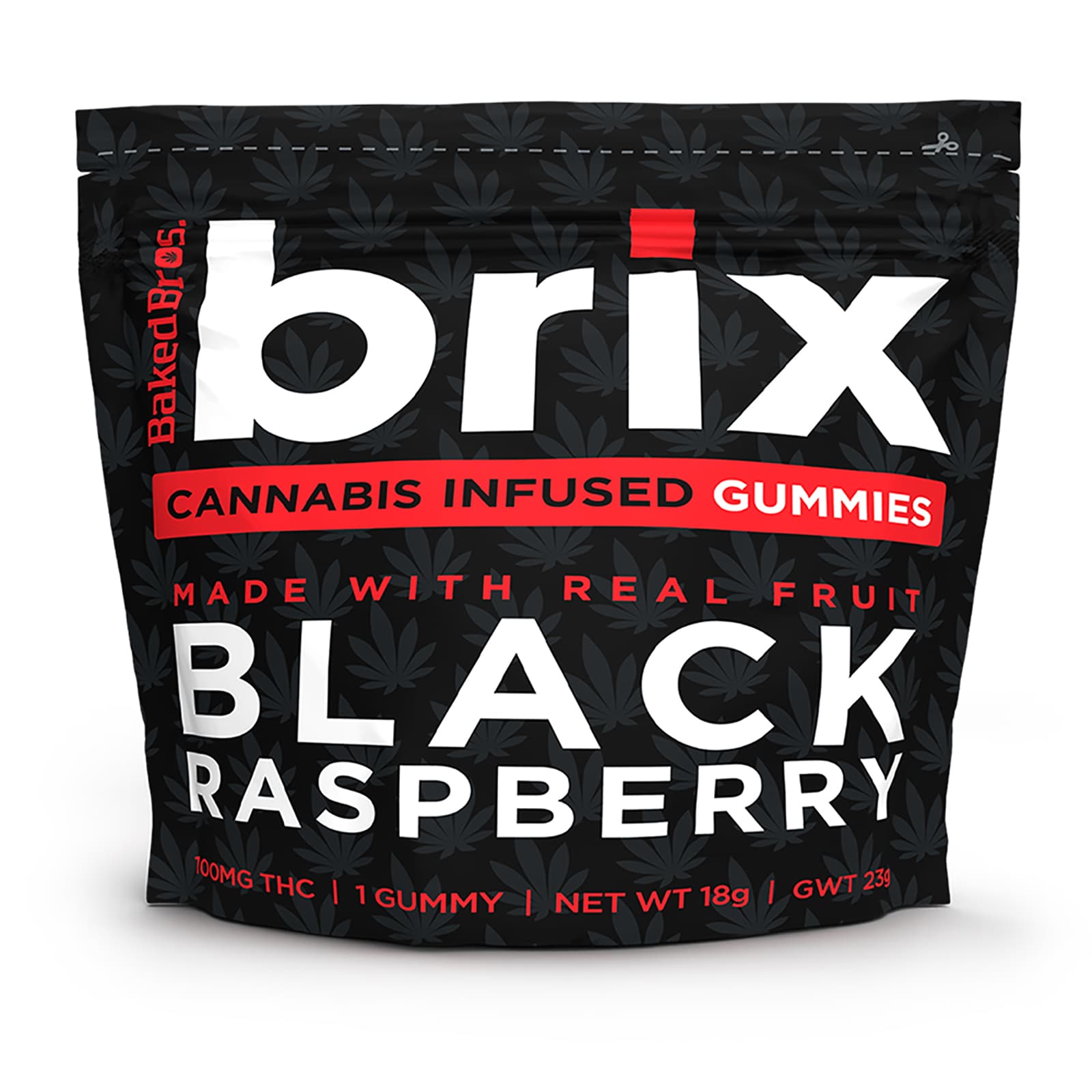 Baked Bros Brix 100mg Gummy Black Raspberry Hybrid