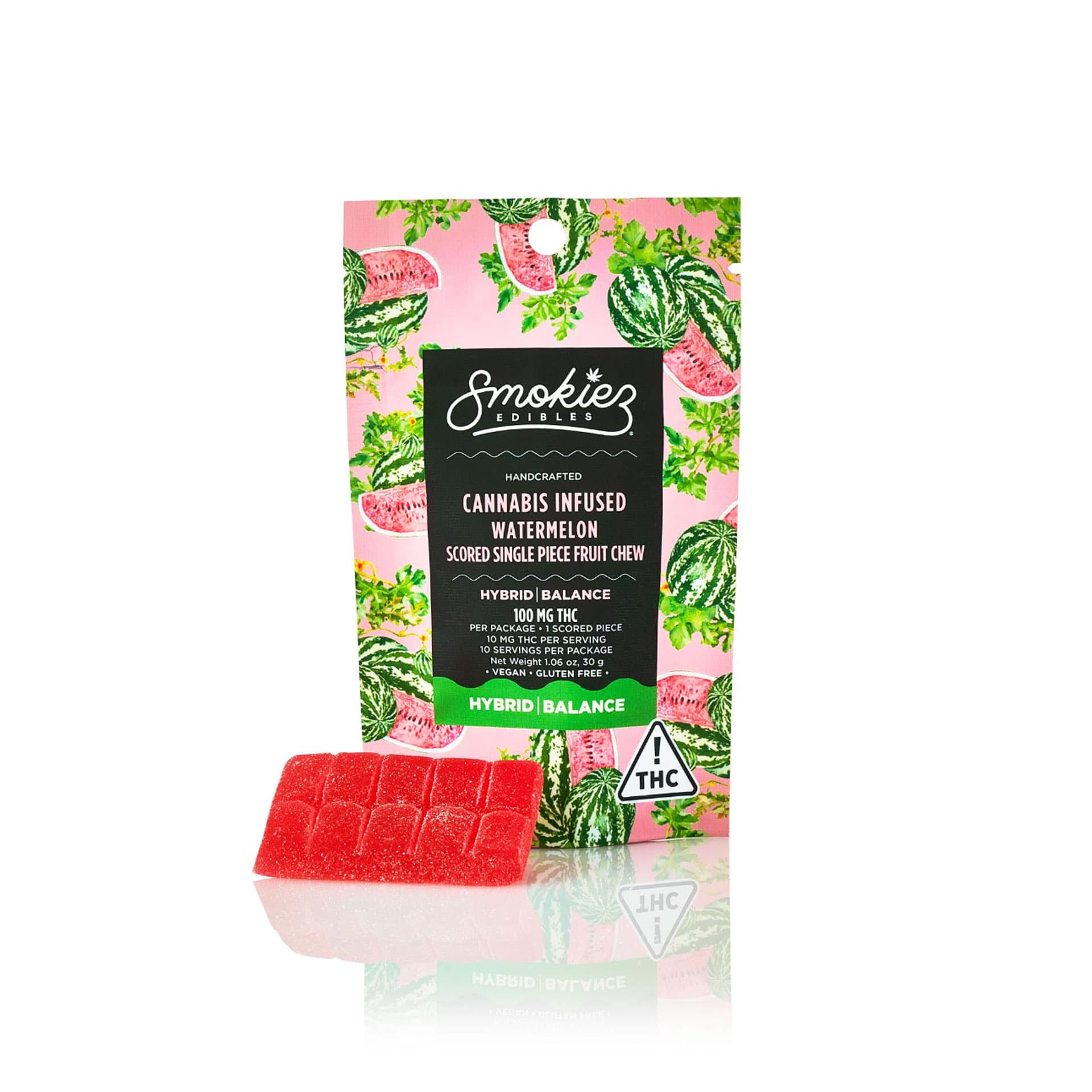 Watermelon Hybrid Scored-Single Piece 100mg THC Fruit Chew