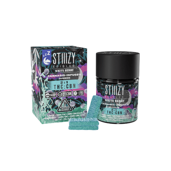 Stiiizy White Berry 2:1 THC:CBN Gummies 100mg 10pk