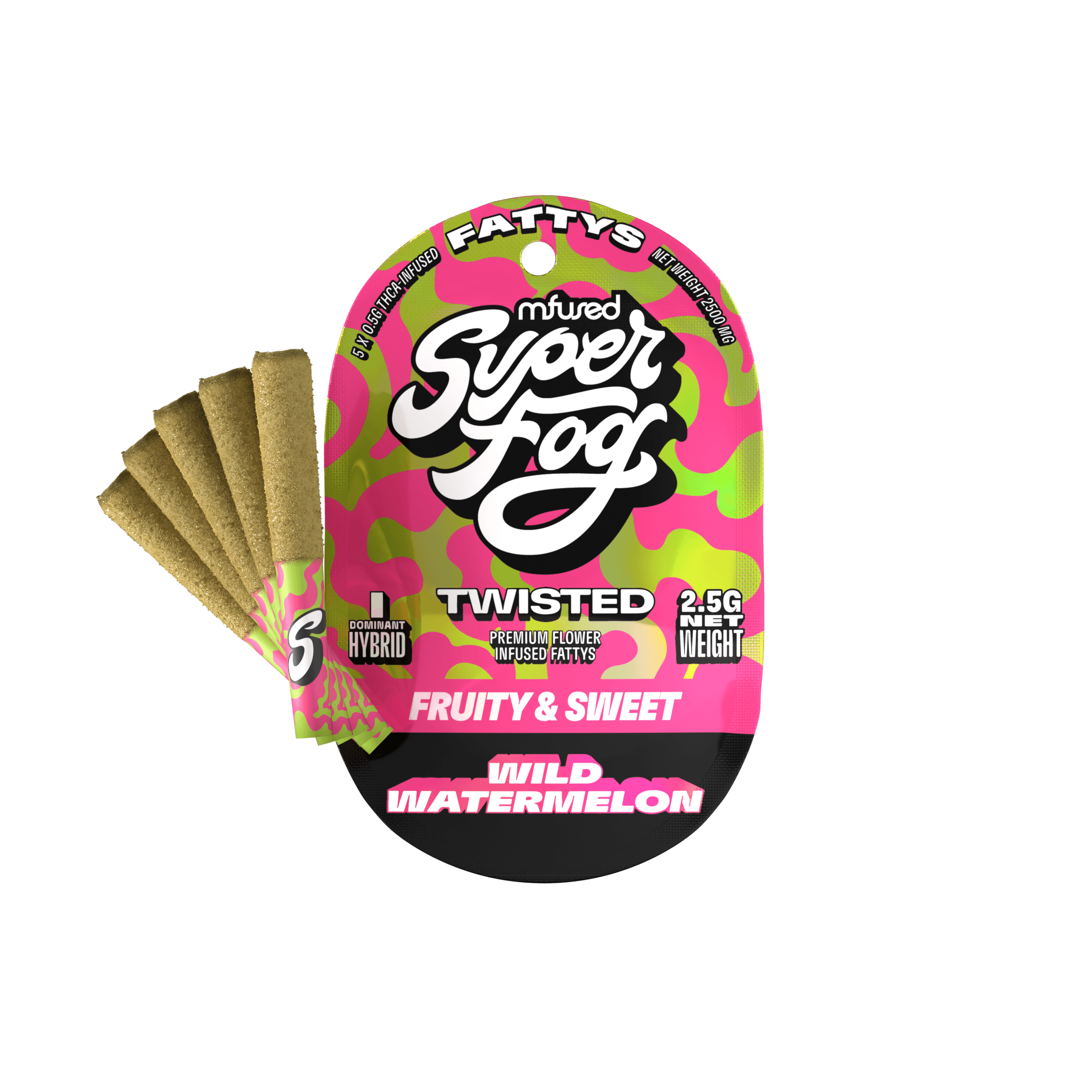 Mfused Super Fog - Twisted Fattys - Infused Preroll 5pk - Tropical Trippin (I) (2.5g)