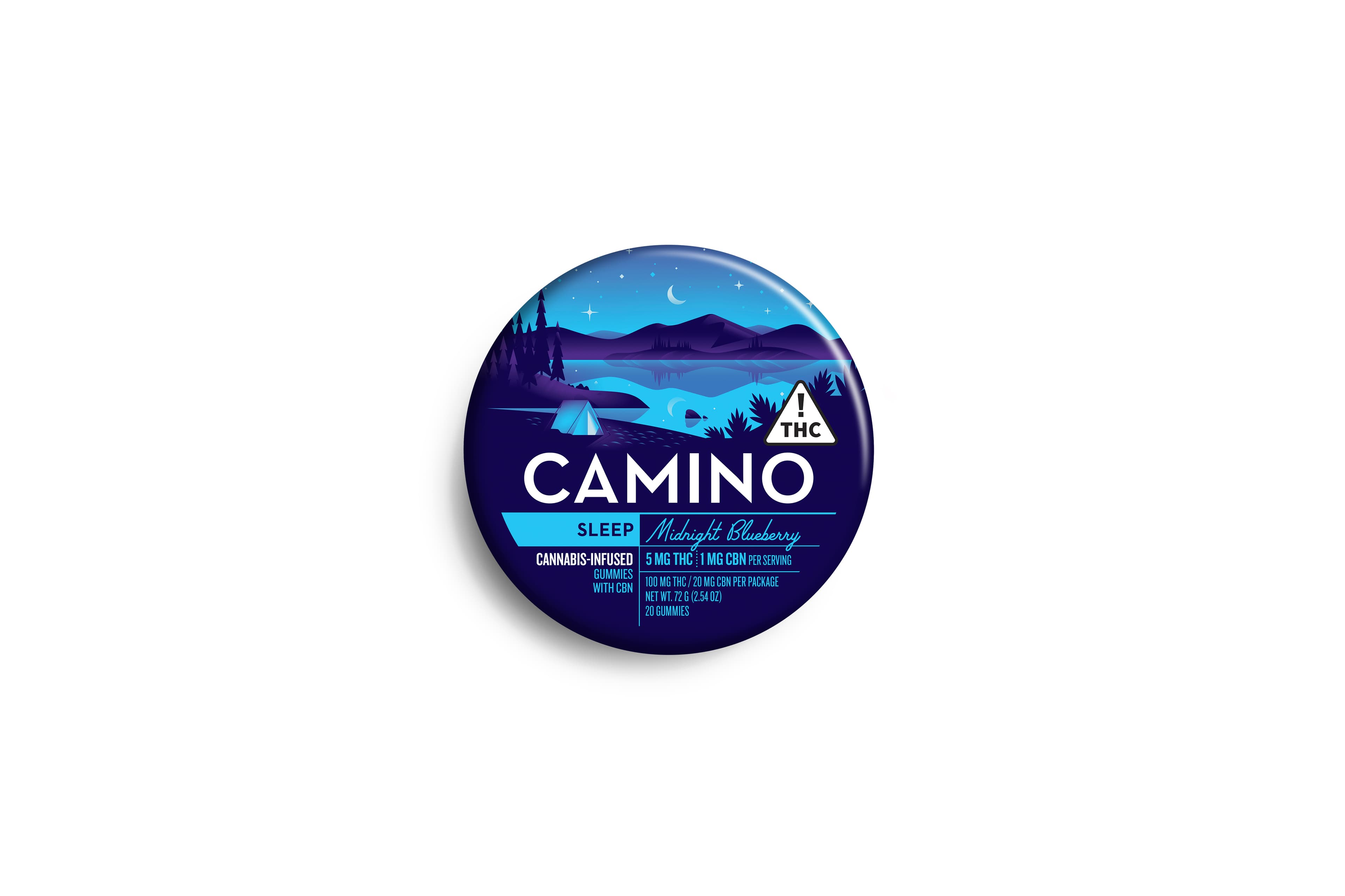 Kiva Camino | Midnight Blueberry THC:CBN Gummies 20pk 100mg