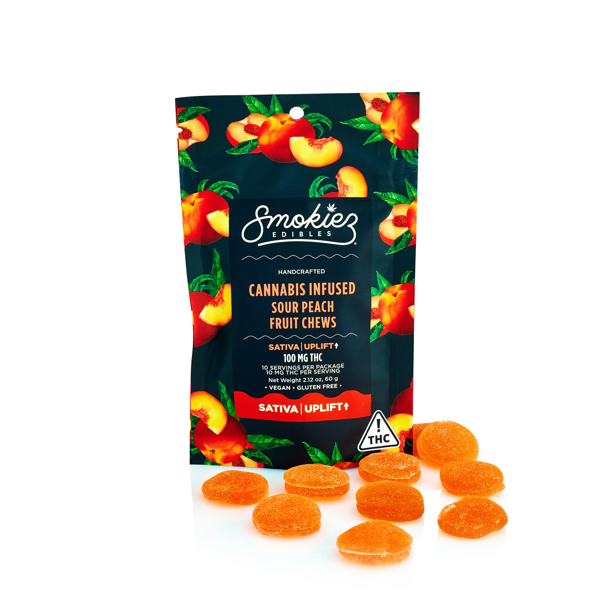 Sour Peach Sativa 100mg THC Fruit Chews