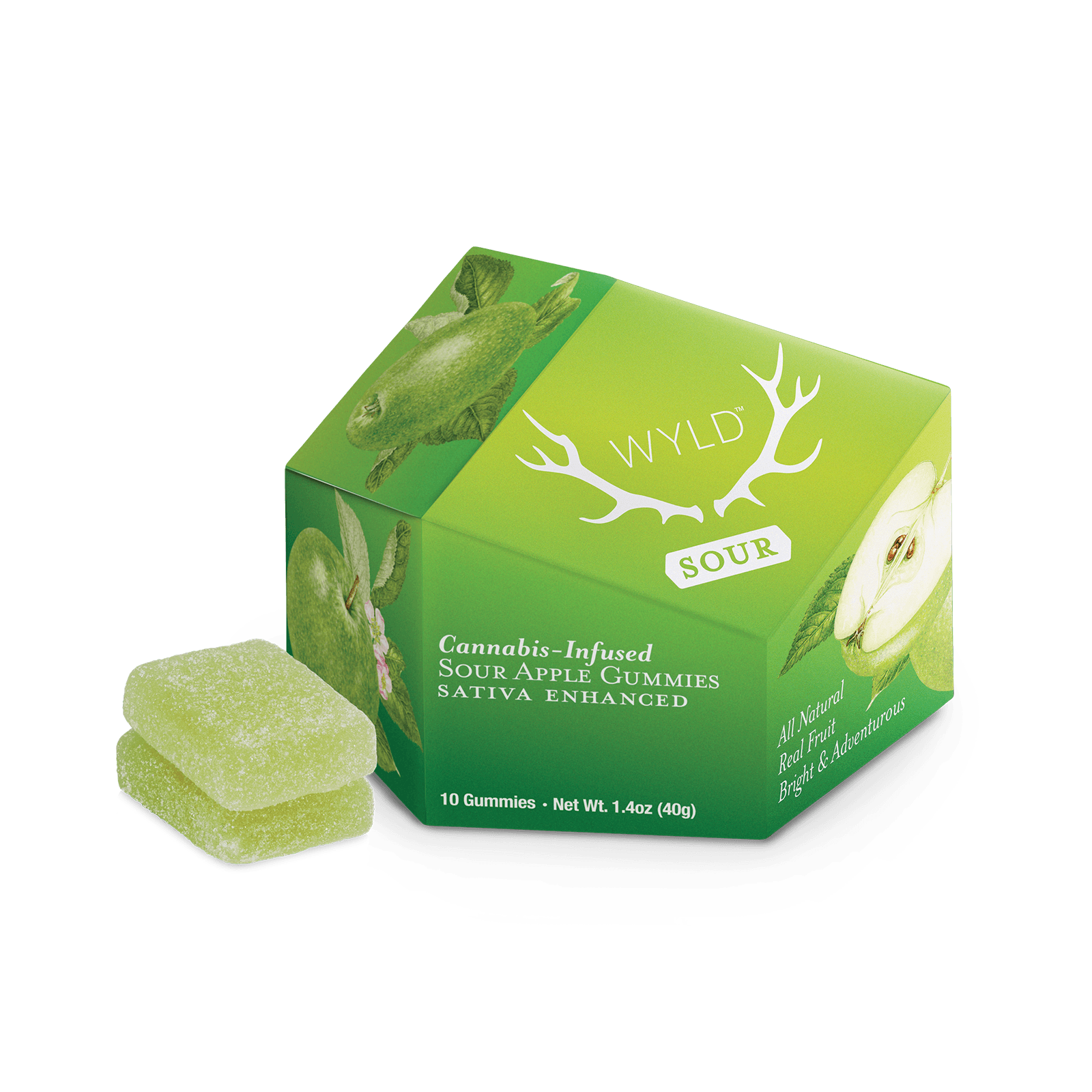 Wyld -  Sour Apple Sativa Enhanced Gummies