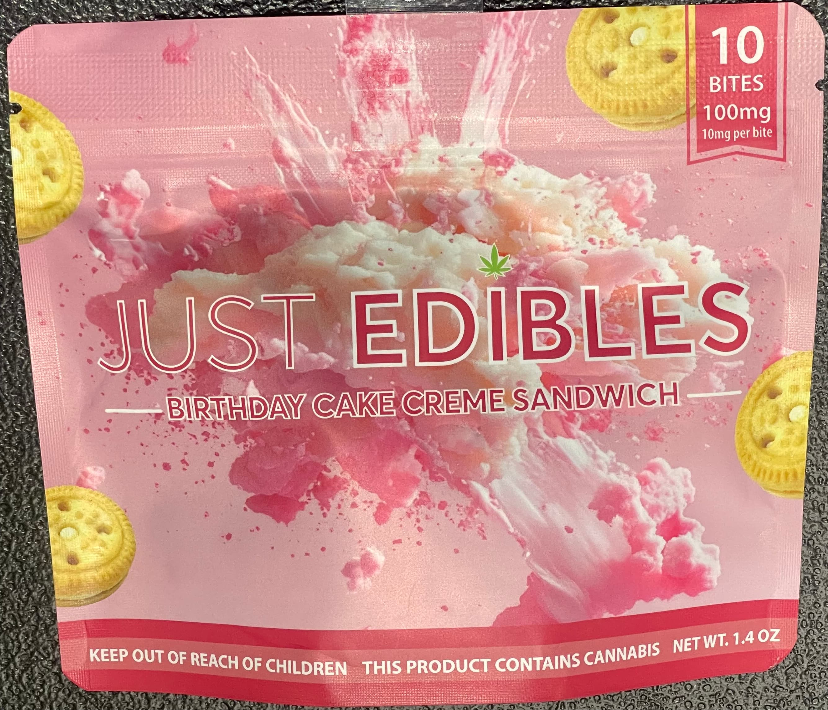 Just Edibles -  Birthday Cake Cookie Cream Sandwich 10pk (H) (100mg)
