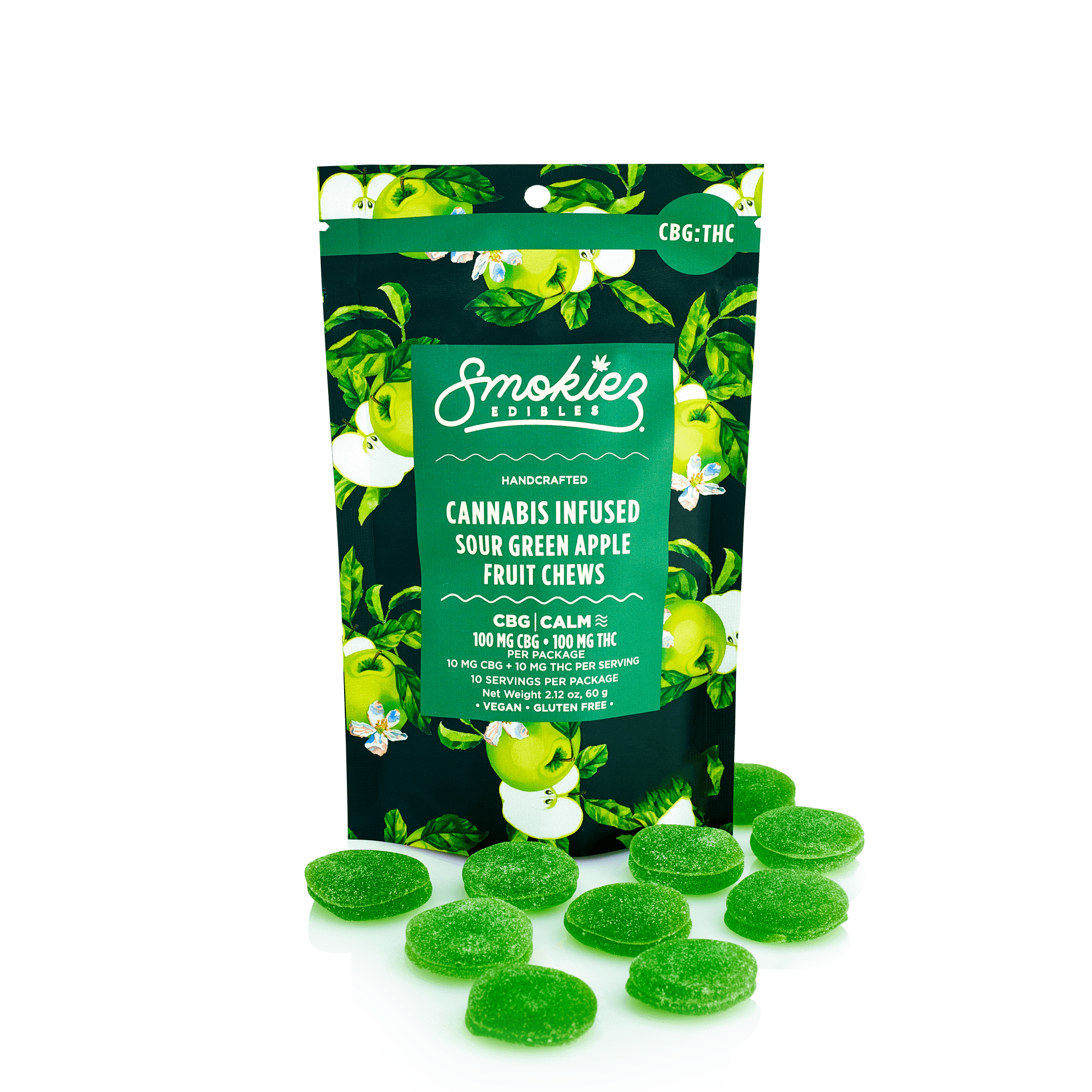 Smokiez - Gummies Sour 1:1 - Green Apple (H) (100mg THC/CBG)