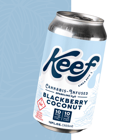 Keef Blackberry Coconut (H) 1:1 CBD:THC Sparkling H20 25mg 12oz