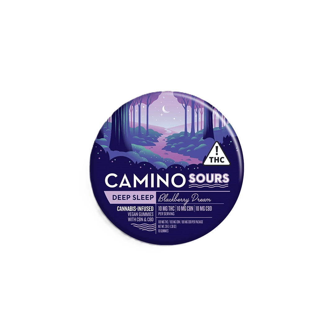 KIva Camino Sour Blackberry Dream 1:1:1 THC:CBD:CBN Gummies 100mg