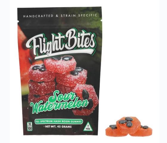 Flight Bites Sour Watermelon 100mg Rosin Gummies