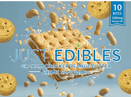 Just Edibles Graham Cracker Peanut Butter Cookie Cream Sandwich 10mg 10pk
