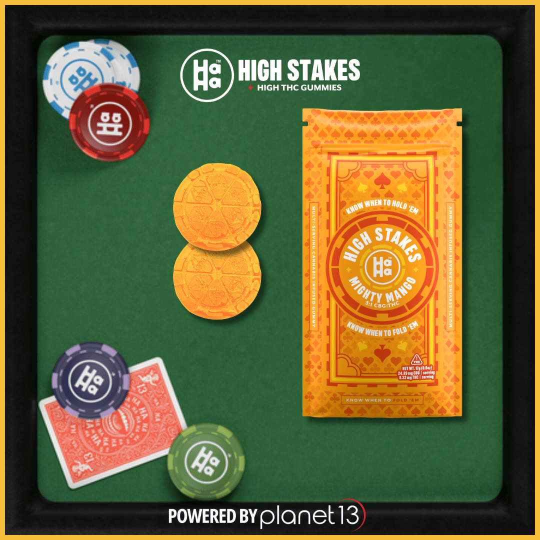 HaHa High Stakes Mighty Mango 3:1 300mgCBG:100mgTHC Gummies