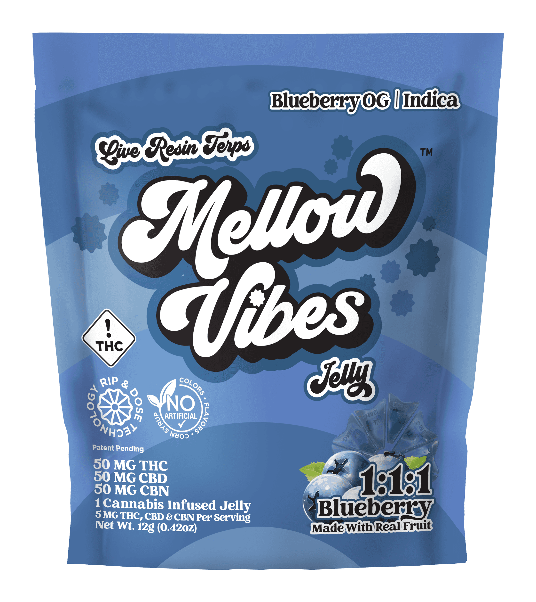 100mg Live Resin Gummy (Blueberry 1:1:1) [Hybrid]