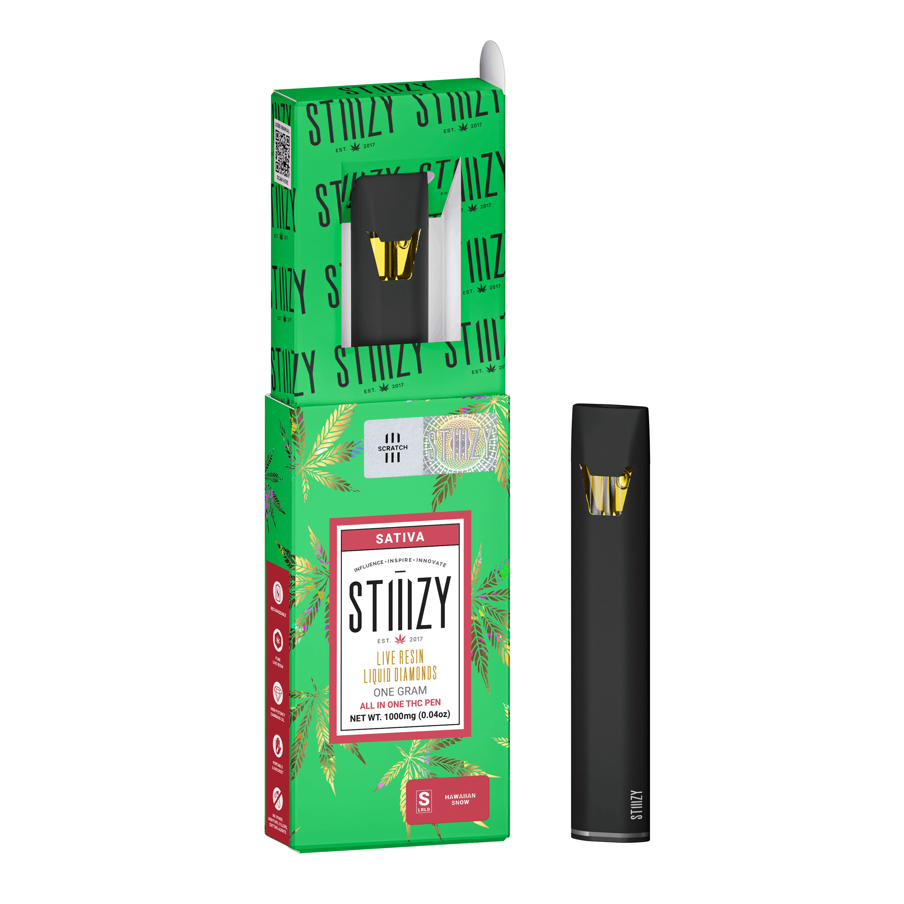 Stiiizy Hawaiian Snow .95g Live Resin Liquid Diamonds All In One