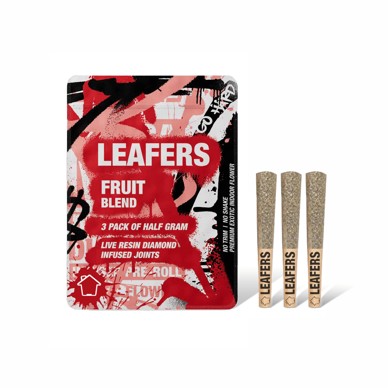 Leafers - Live Resin Diamond Infused Prerolls 3pk - Fruit Blend (H) (1.5g)