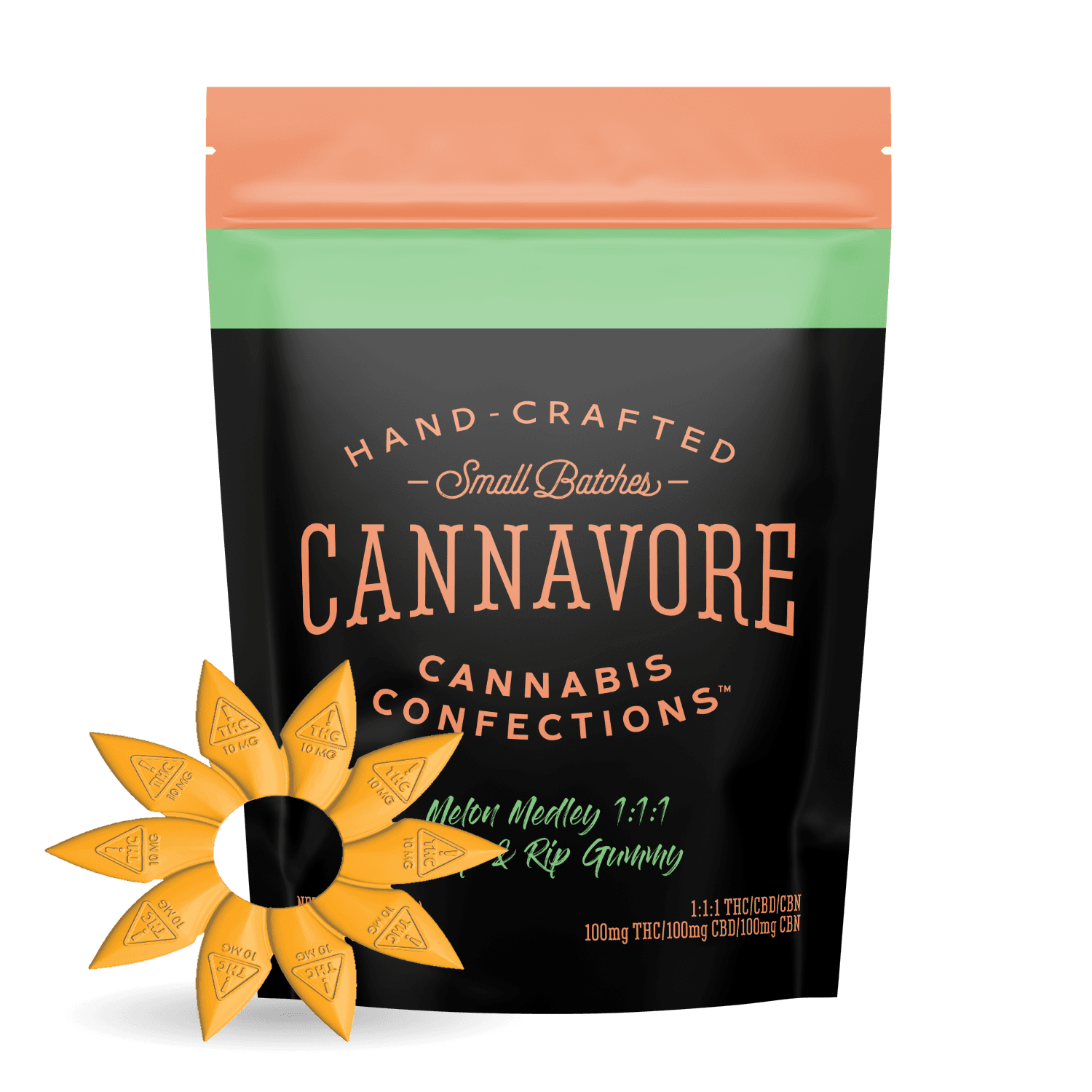 Cannavore - Melon Medley Gummy 1:1:1 (100mg)