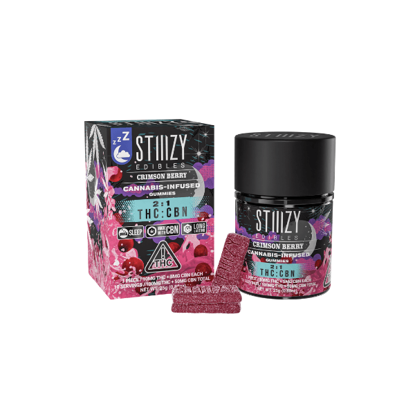 Stiiizy Crimson Berry 2:1 THC:CBN Gummies 100mg 10pk