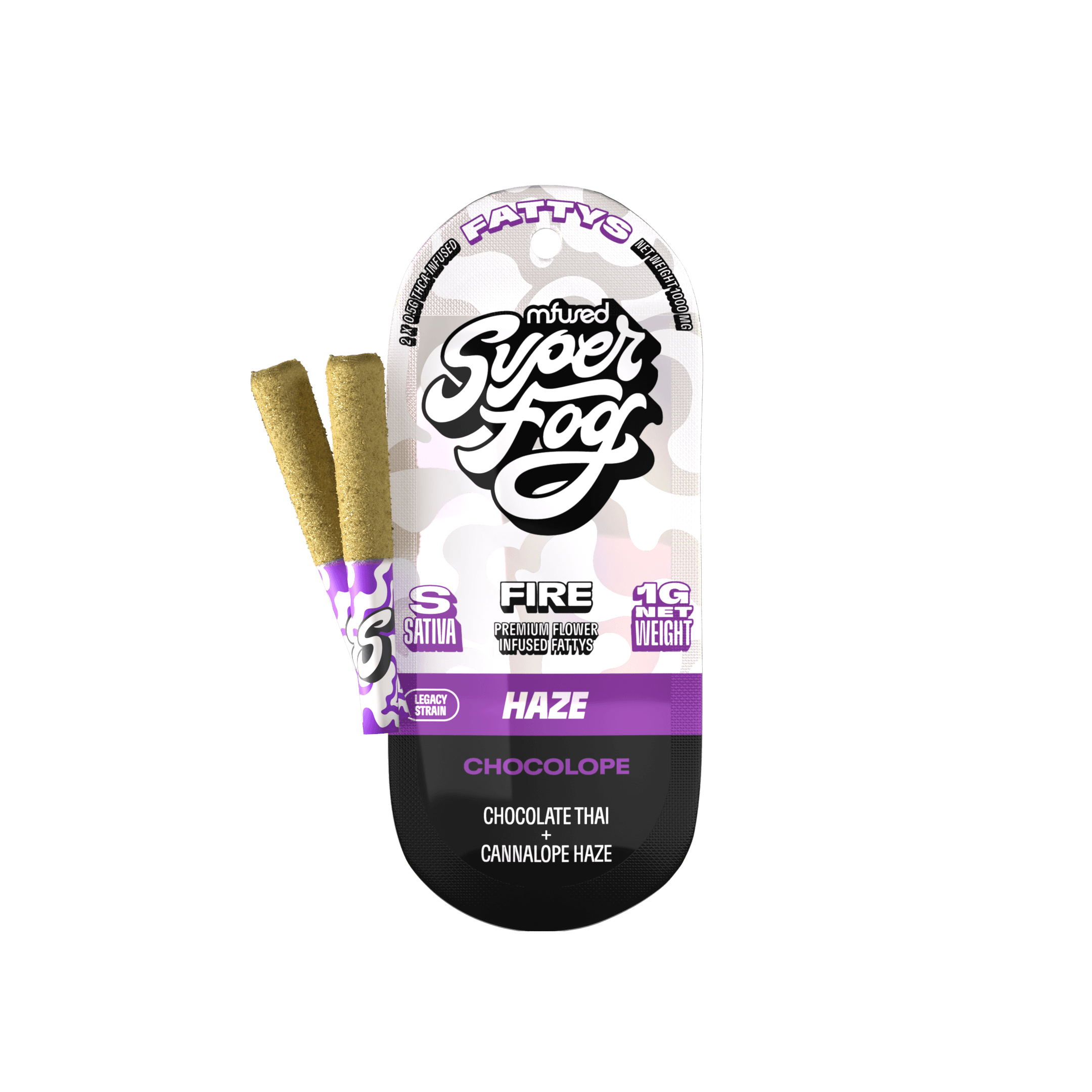 Mfused Super Fog - Fire Fattys - Infused Preroll 2pk - Chocolope (S) (1.0g)