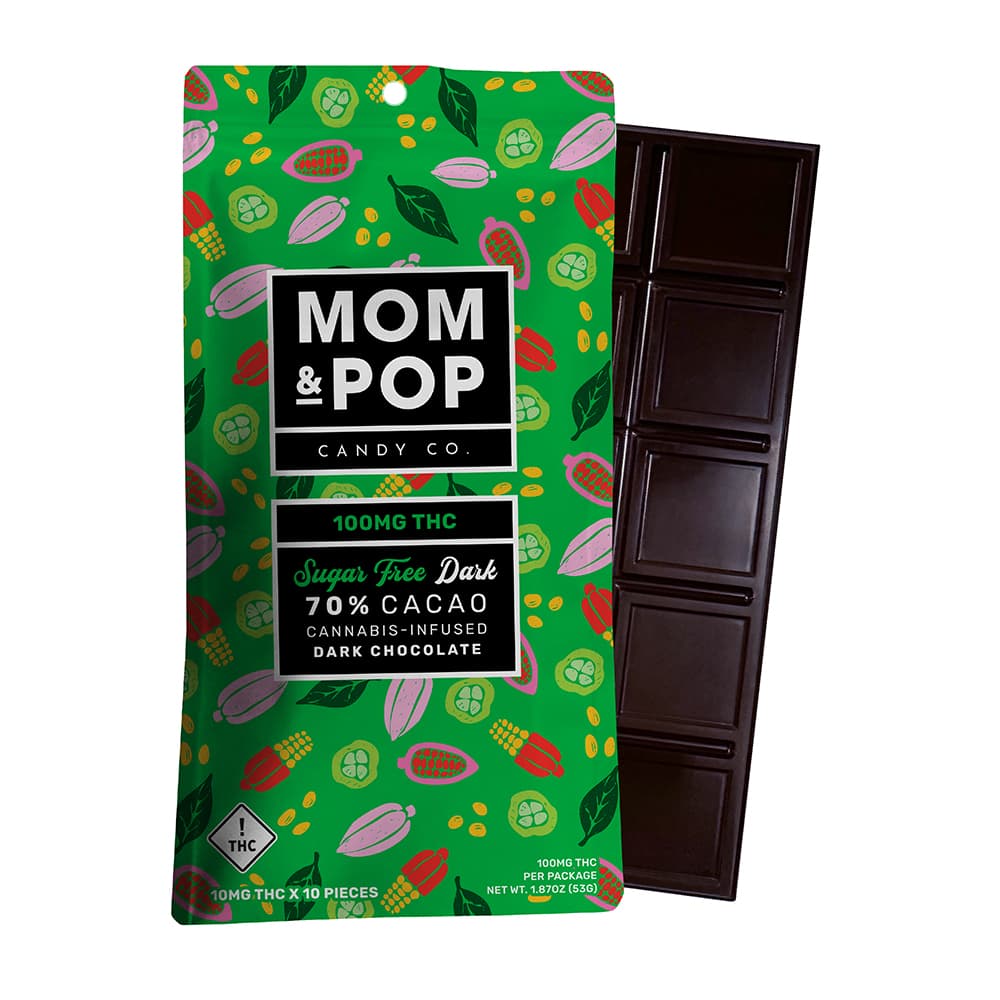 Mom & Pop - Sugar Free Dark Chocolate Bar (H) (100mg)
