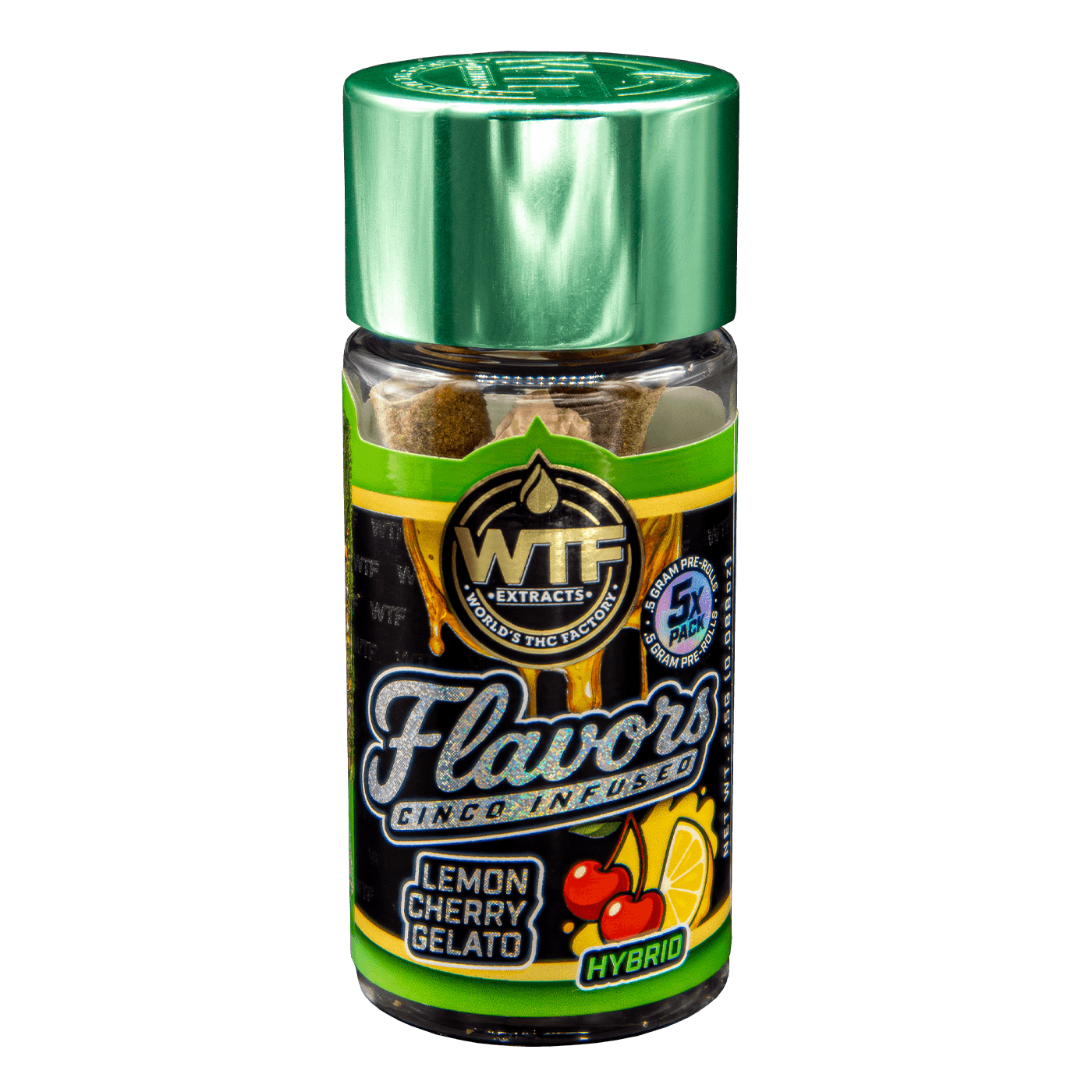 WTF - Cinco Infused Preroll 5pk - Lemon Cherry Gelato (H) (2.5g)