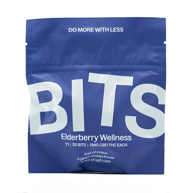 1:1 THC/CBD ELDERBERRY WELLNESS GUMMIES 100MG BITS M{795} N{232}