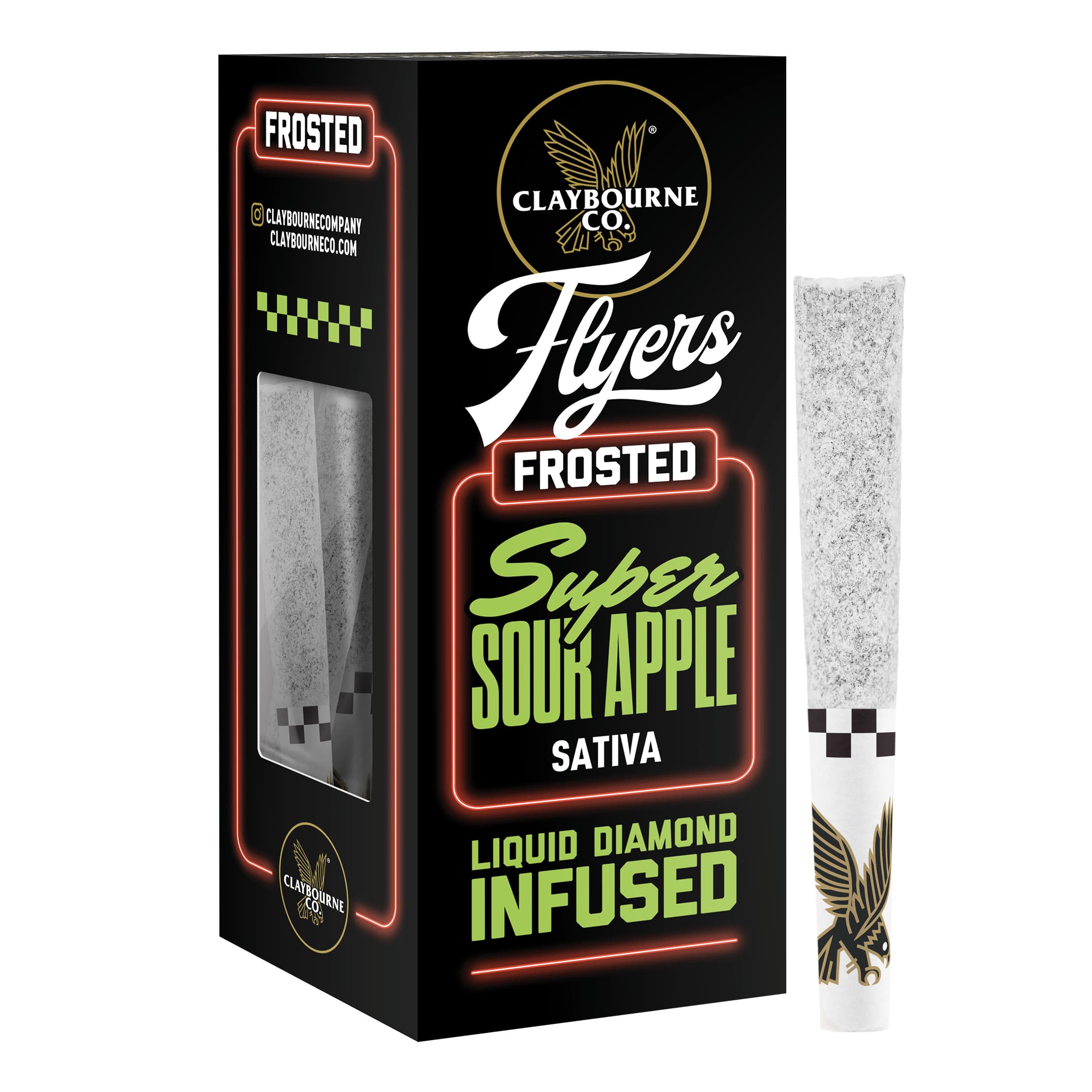 Claybourne Co. Flyers Frosted Super Sour Apple (S) Infused Multipack 0.5g 3pk
