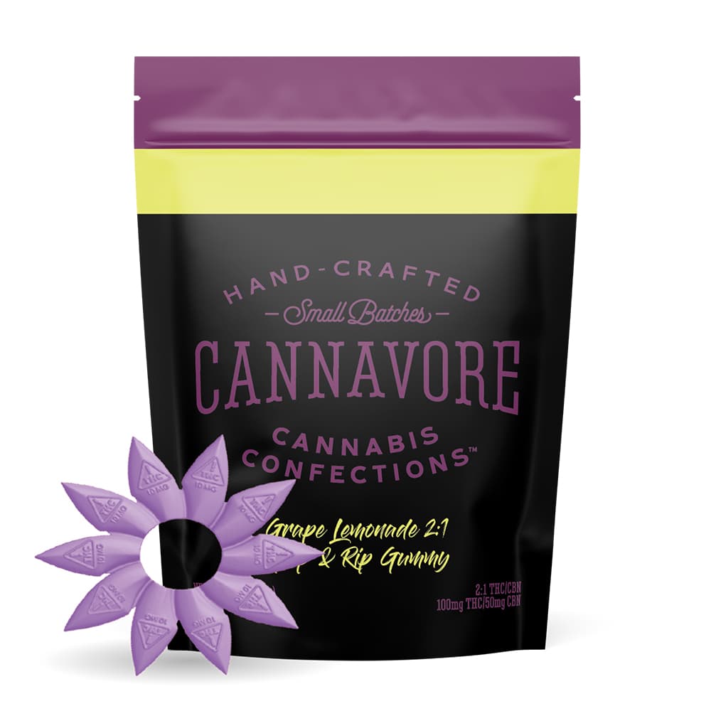 Cannavore | Grape Lemonade 2:1 THC:CBN Gummies 100mg