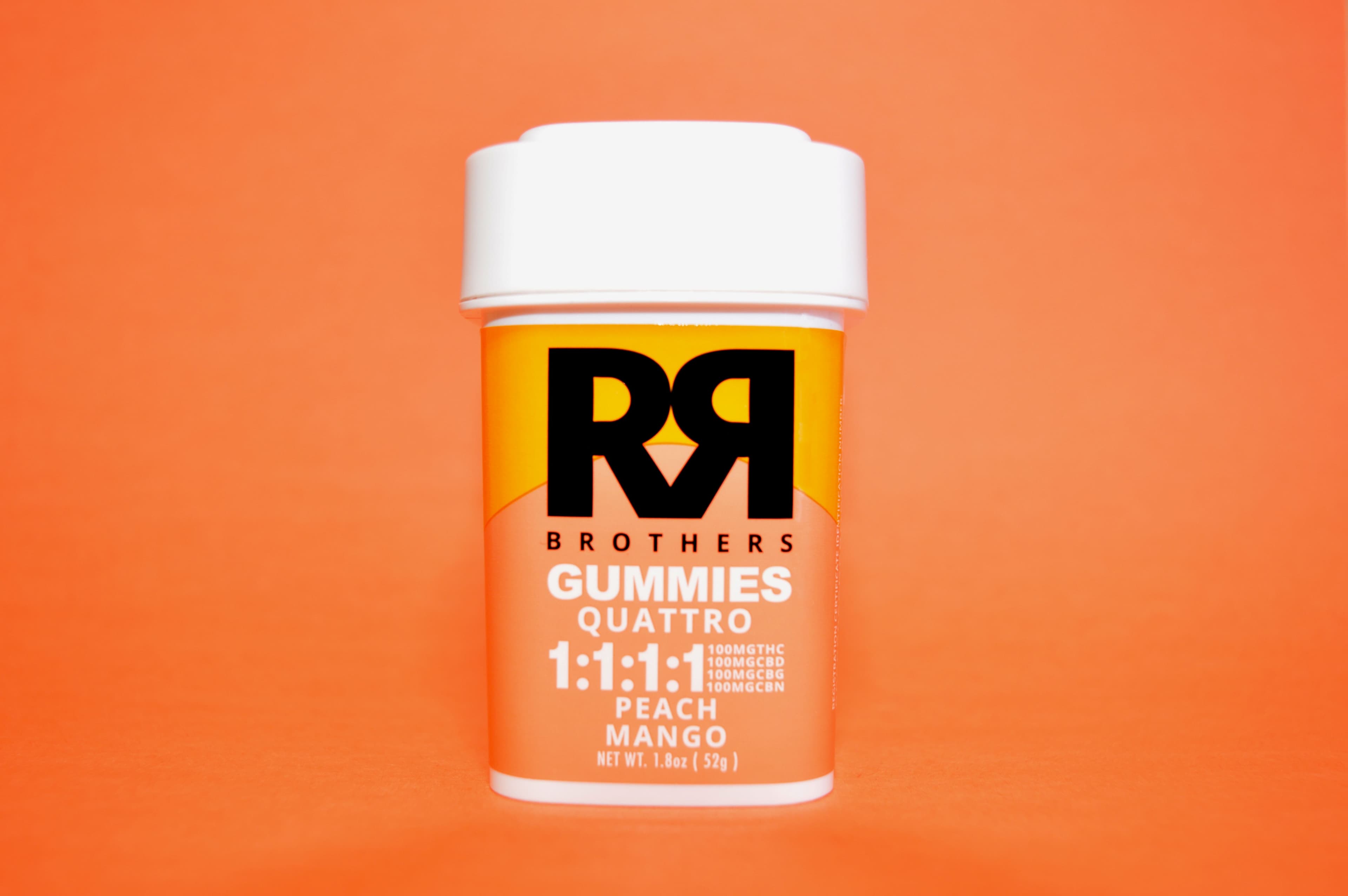 RR Brothers - Gummies 1:1:1:1 - Peach Mango (H) (100mg THC/CBD/CBG/CBN)