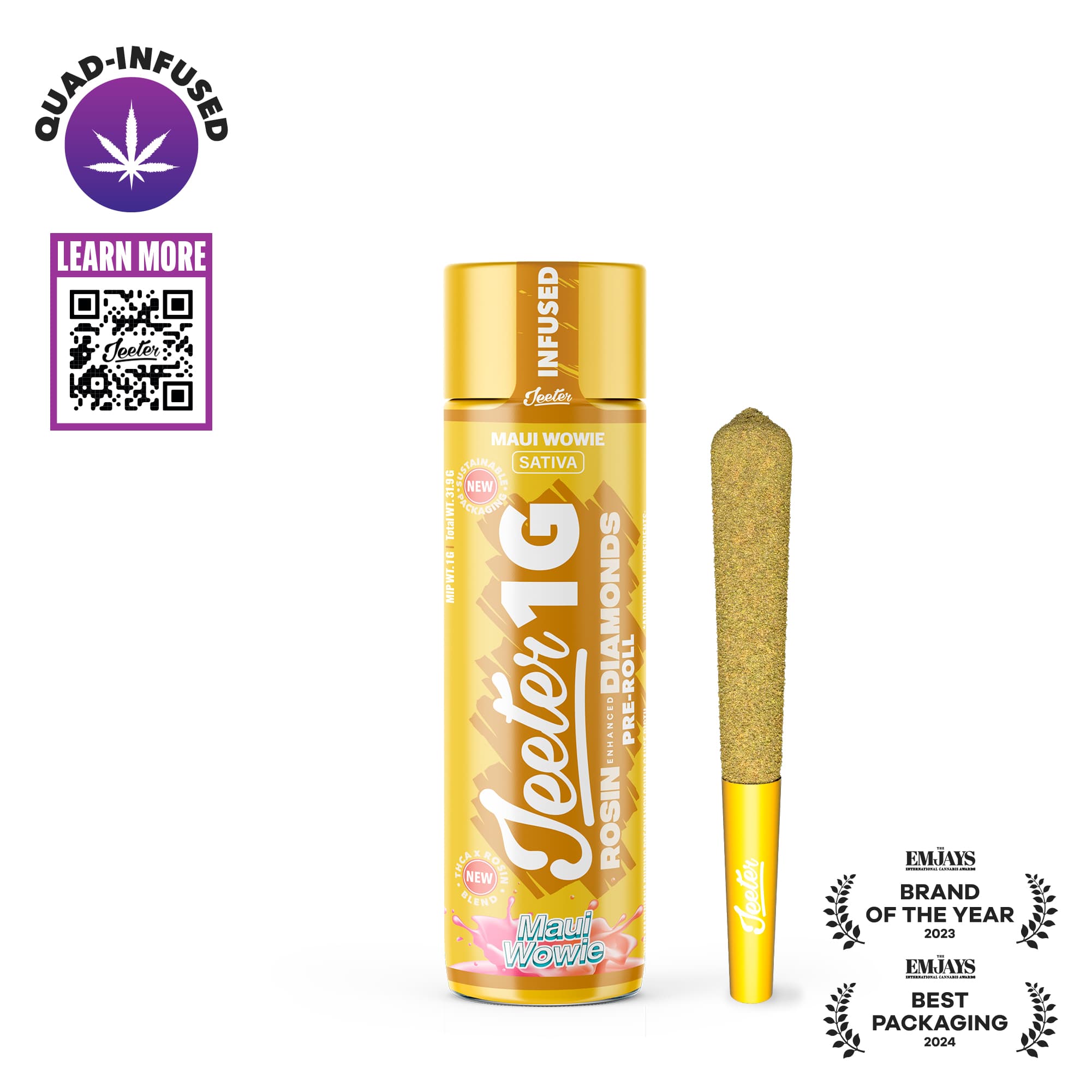 Jeeter - Quad Infused Preroll - Maui Wowie (S) (1.0g)
