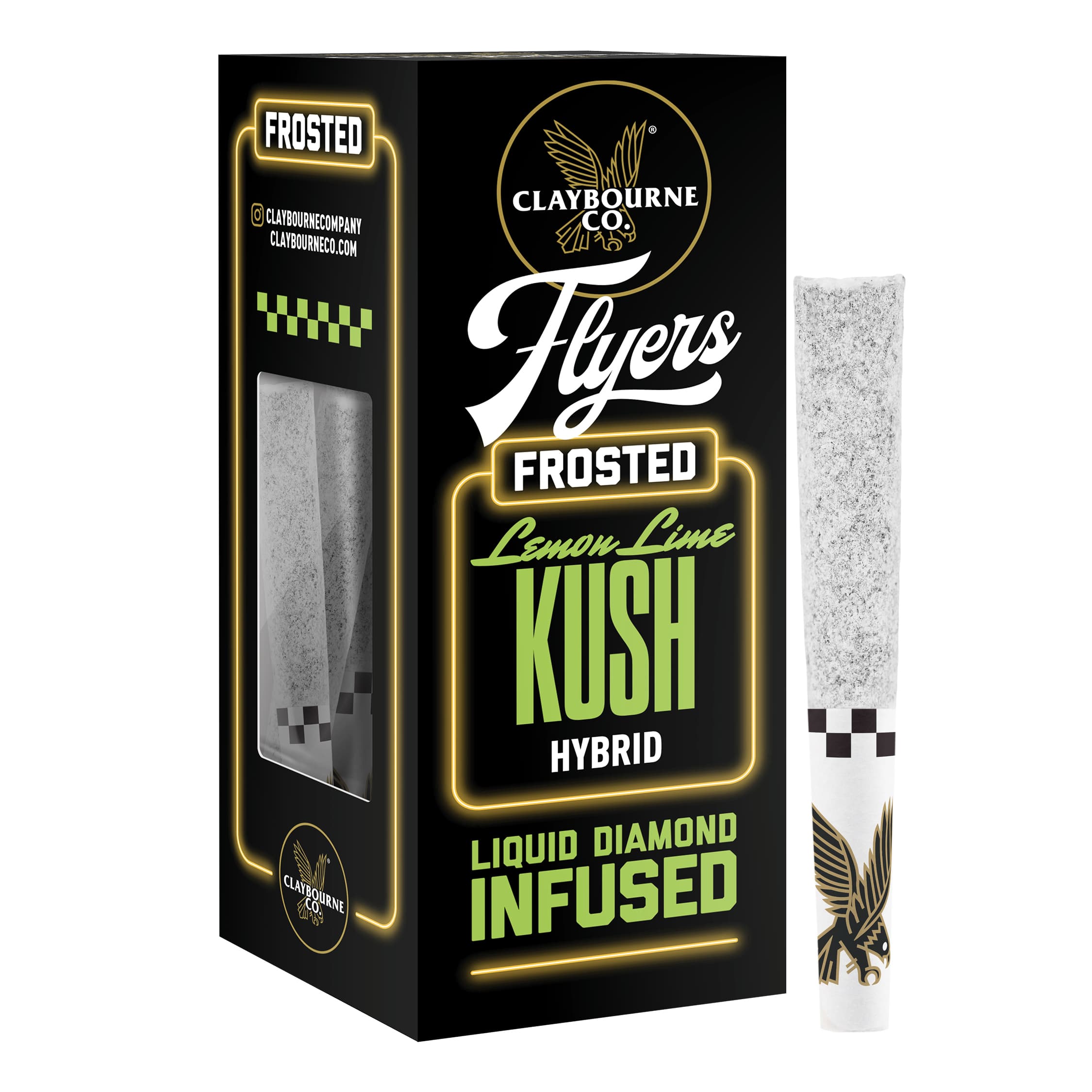 Claybourne Co. Flyers Frosted Lemon Lime Kush (H) Infused Multipack 0.5g 3pk