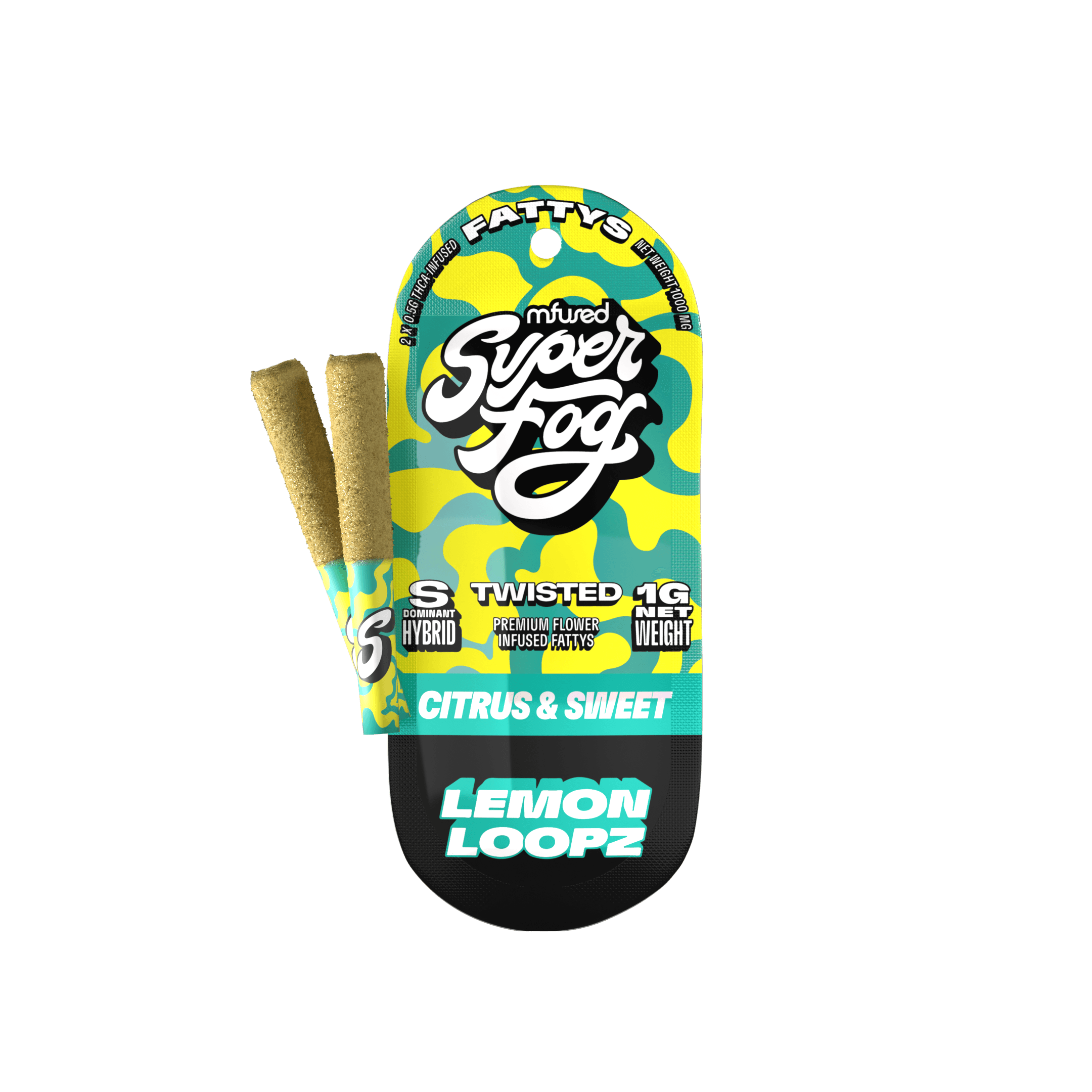 Mfused Super Fog - Twisted Fattys - Infused Preroll 2pk - Lemon Loopz (S/H) (1.0g)