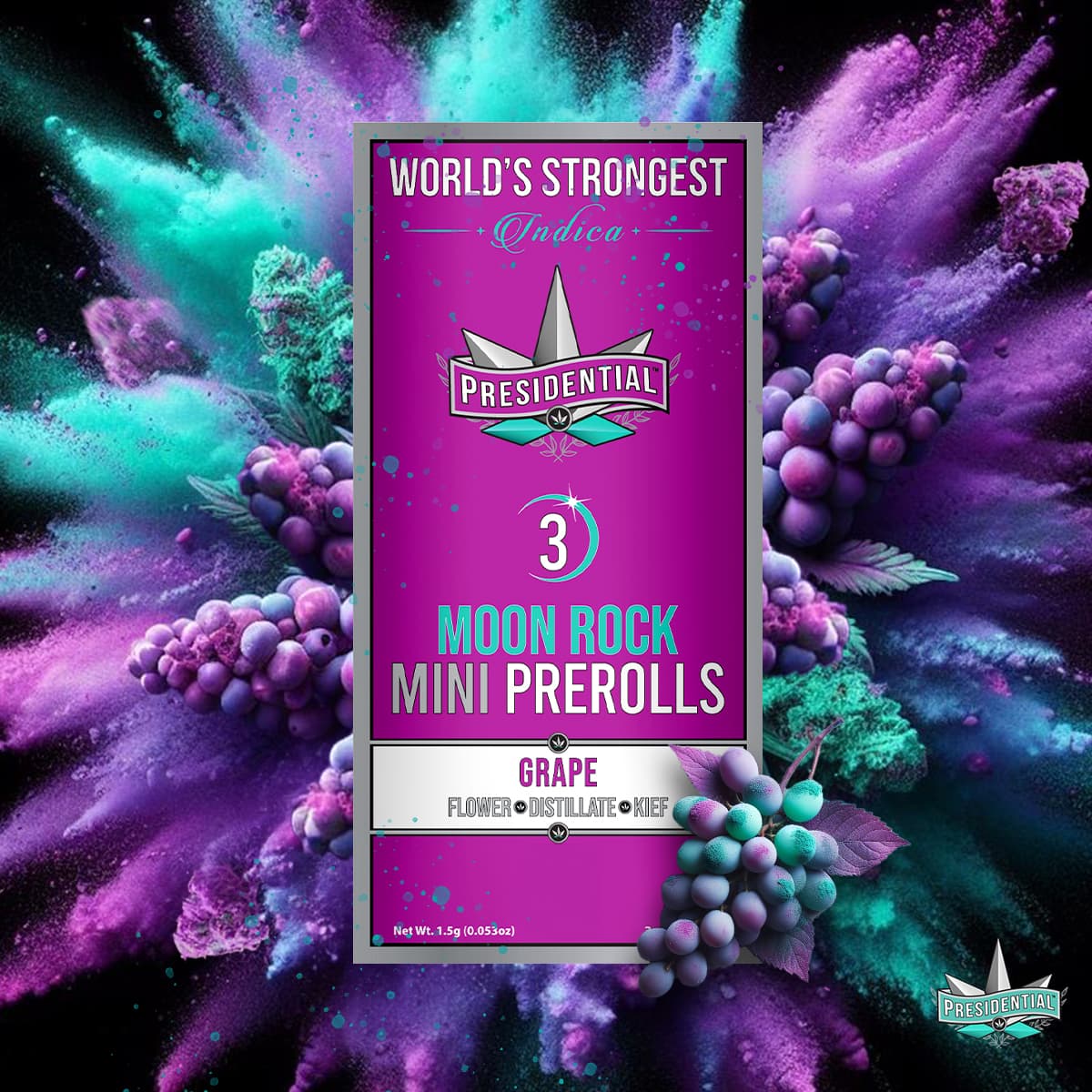 Presidential - Grape Moon Rock Mini Blunt 3pk (1.8g)