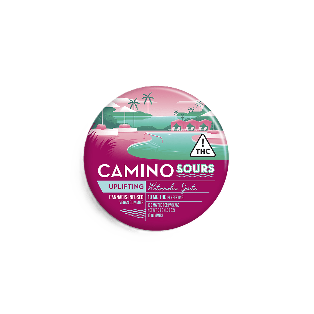 Kiva Camino Sour Watermelon Spritz Gummies 100mg