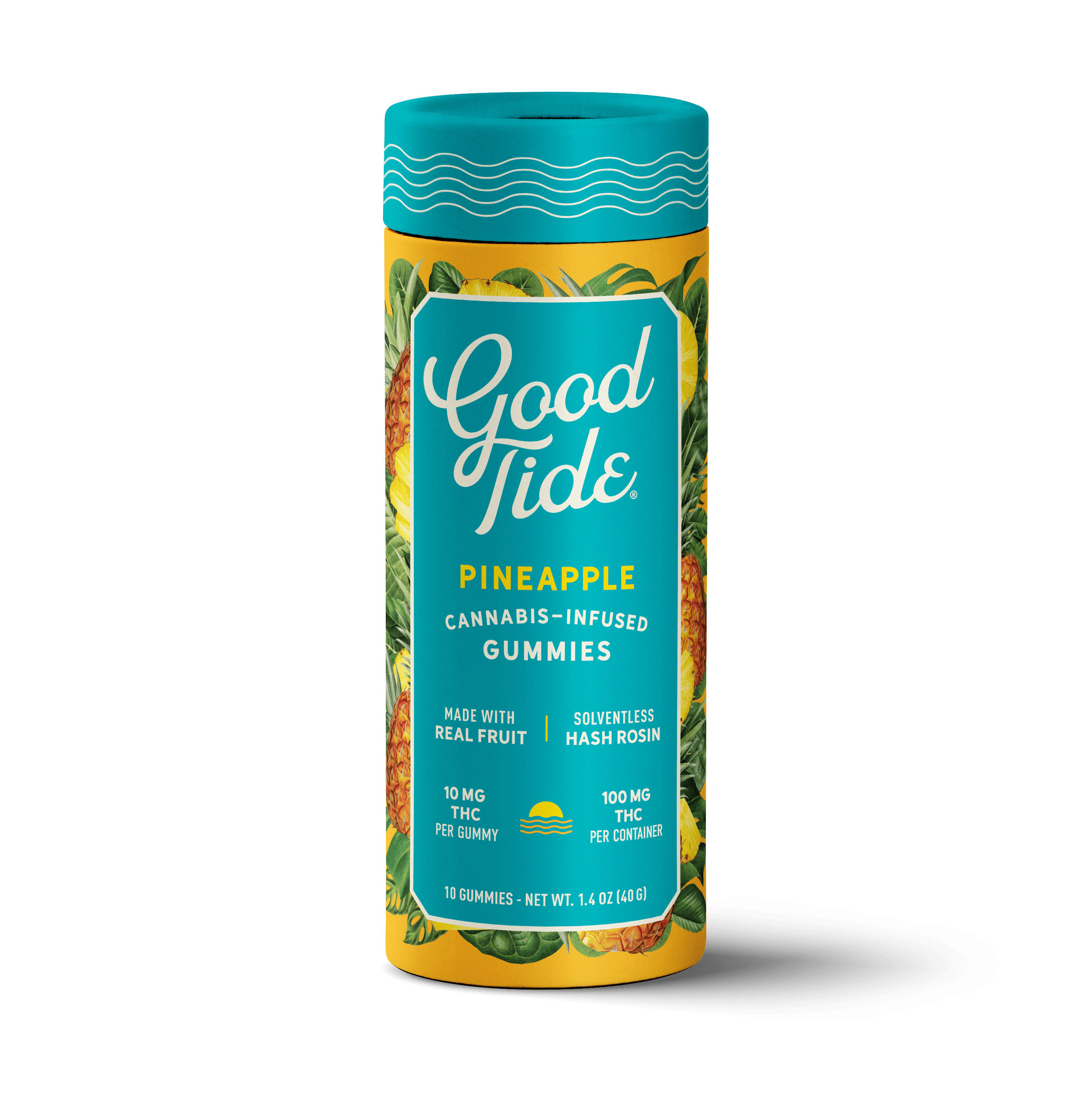 Good Tide Pineapple Solventless Rosin Gummies 10mg 10pk