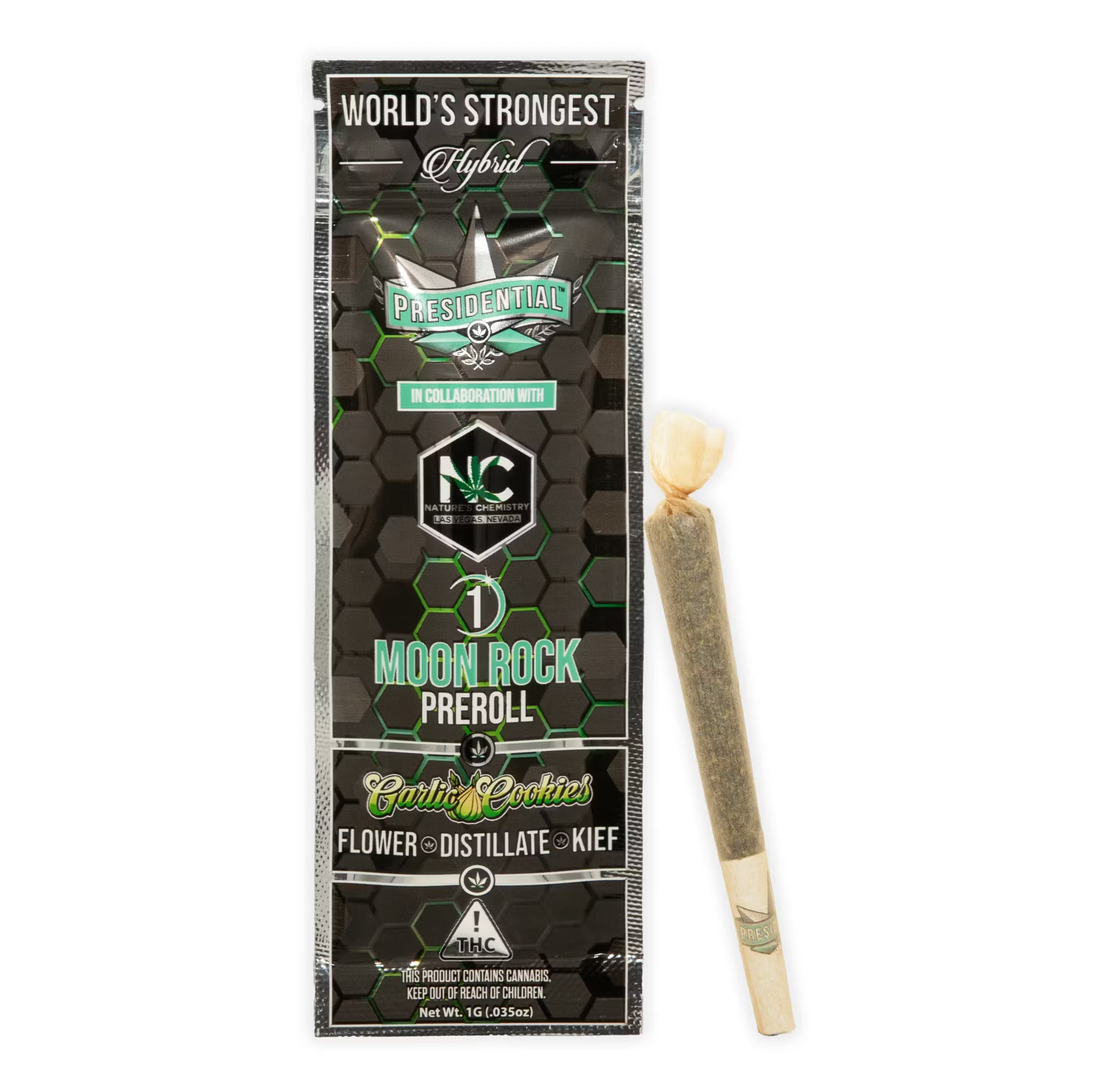 Presidential x Nature's Chemistry Ghost Train Haze (S) Moon Rock Infused Pre-Roll 1g